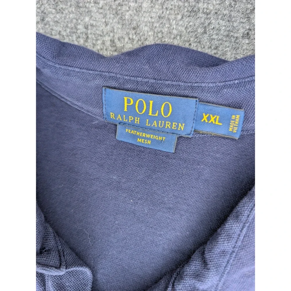 Polo Ralph Lauren‎ Men's Performance Mesh Polo Navy Size XXL Light Blue Pony